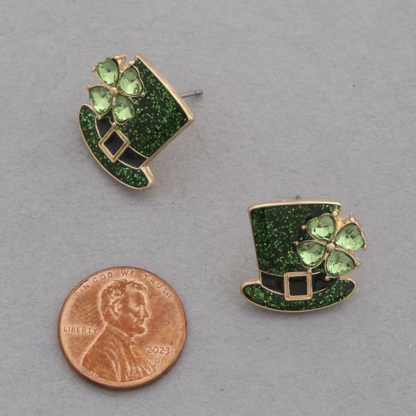 ST PATRICK`S HAT EARRING