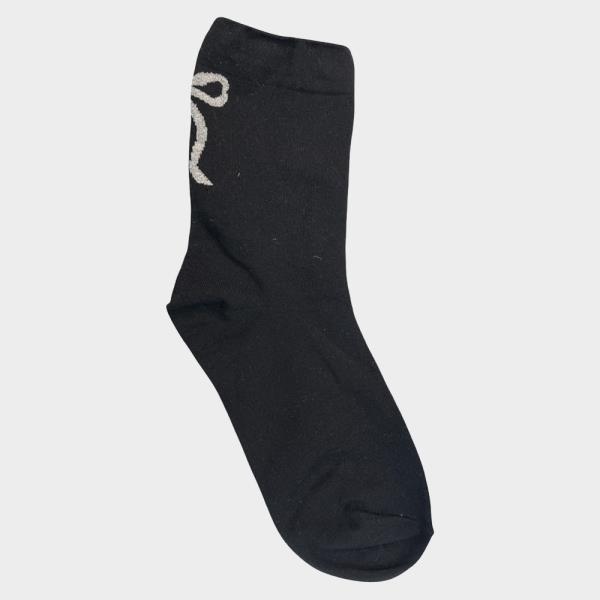 BOW EMBROIDERED CREW SOCKS 1 PAIR