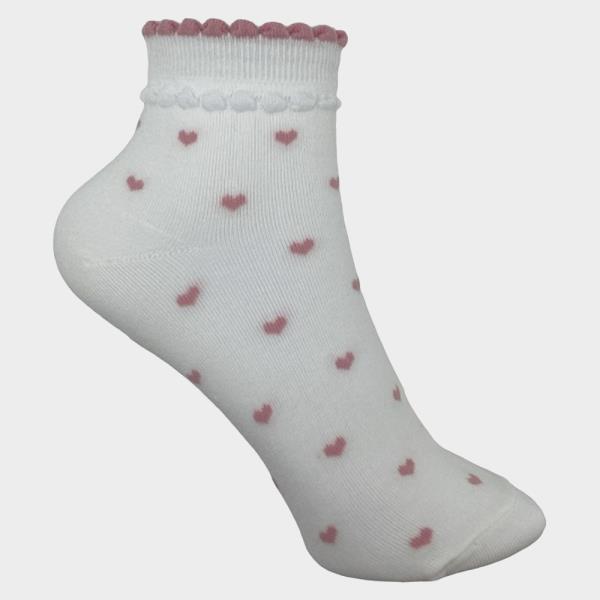 HEART POLKA DOT ANKLE SOCKS 1 PAIR