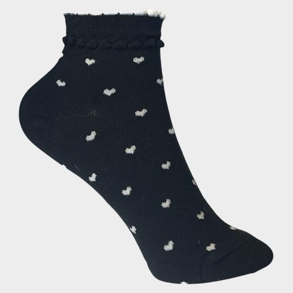 HEART POLKA DOT ANKLE SOCKS 1 PAIR