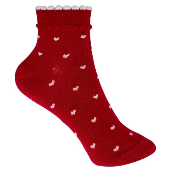 HEART POLKA DOT ANKLE SOCKS 1 PAIR