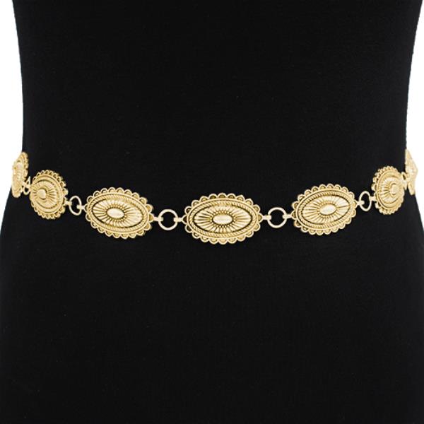 OVAL CONCHO METAL BELT