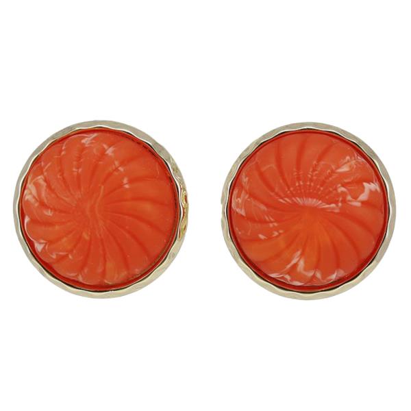 VINTAGE-INSPIRED SWIRL RESIN STUD EARRINGS WITH GOLD TRIM