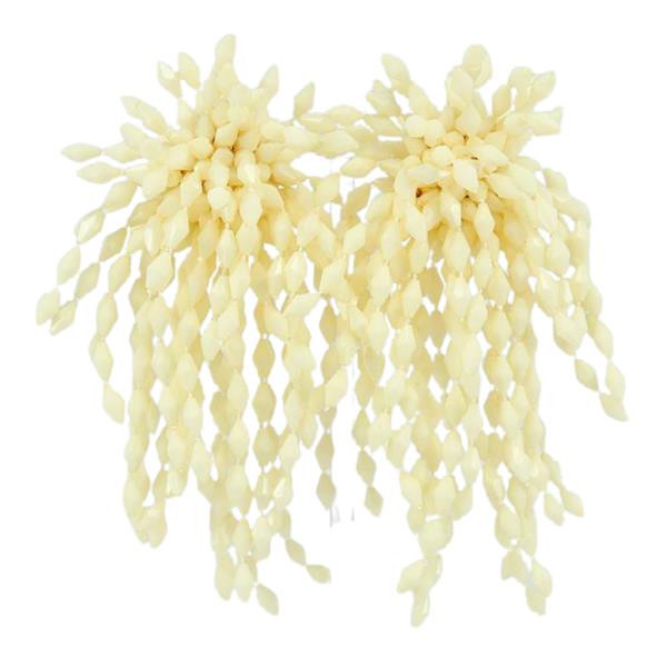 BEADED FRINGE STATEMENT EARRINGS