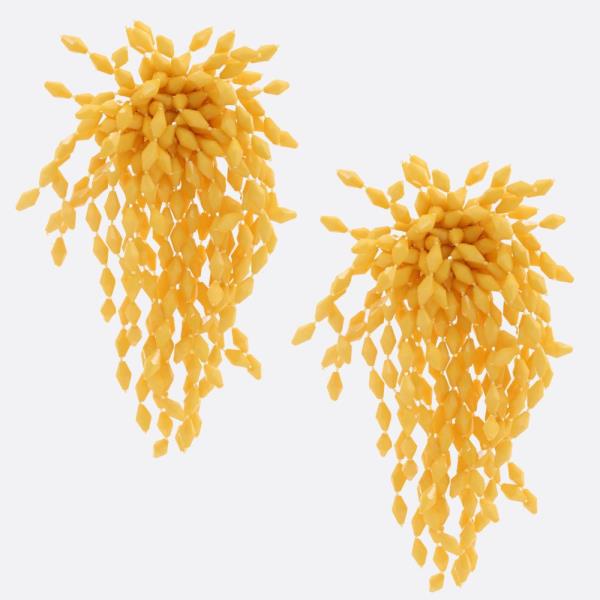 BEADED FRINGE STATEMENT EARRINGS