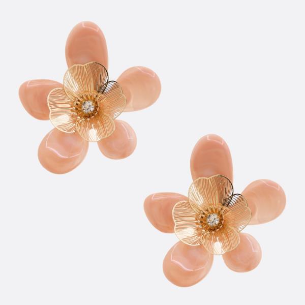 ACRYLIC FLOWER STATEMENT EARRINGS