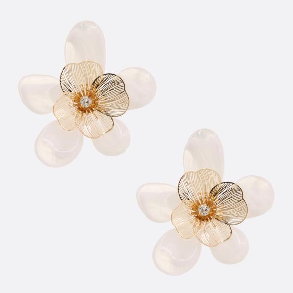 ACRYLIC FLOWER STATEMENT EARRINGS