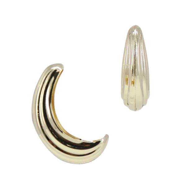 GOLD CHUNKY CRESCENT HOOP EARRING