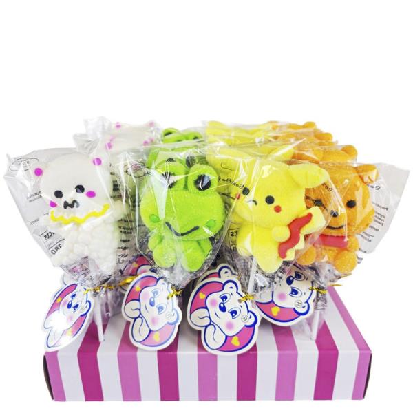 2D CARTOON ANIMAL MARSHMALLOW LOLLIPOP (12 UNITS)