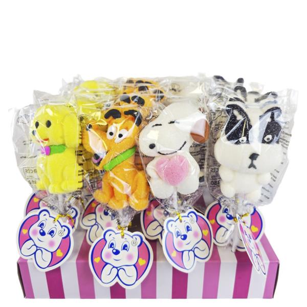 2D CARTOON ANIMAL MARSHMALLOW LOLLIPOP (12 UNITS)