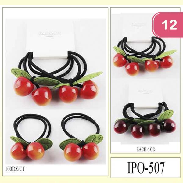 CHERRY HAIR TIE (12 UNITS)