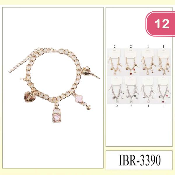 HEART & LOCK BRACELET (12 UNITS)