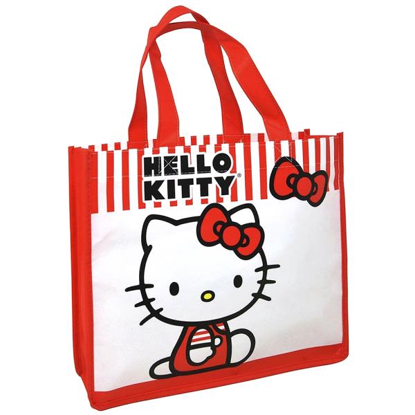 HELLO KITTY MEDIUM ECO FRIENDLY NON WOVEN TOTE BAG WITH HANDTAG