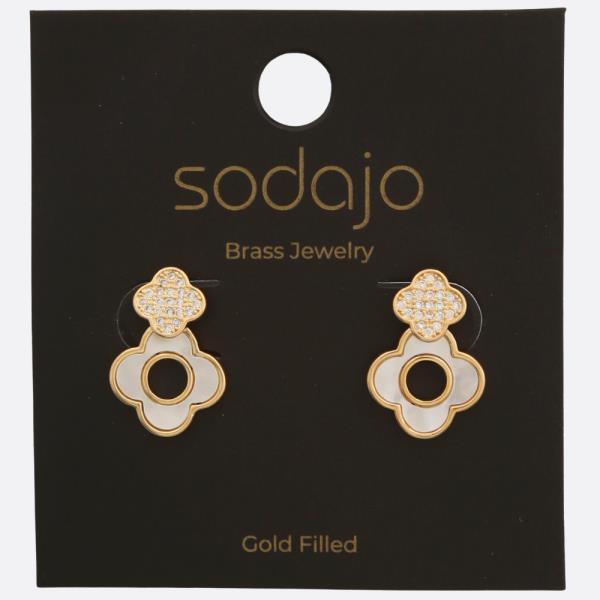 SODAJO DOUBLE CLOVER GOLD FILLED EARRING