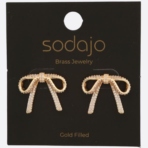 SODAJO RIBBON BOW GOLD FILLED EARRING