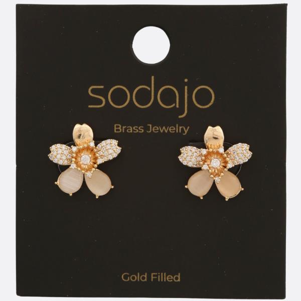 SODAJO FLOWER STUD GOLD FILLED EARRING