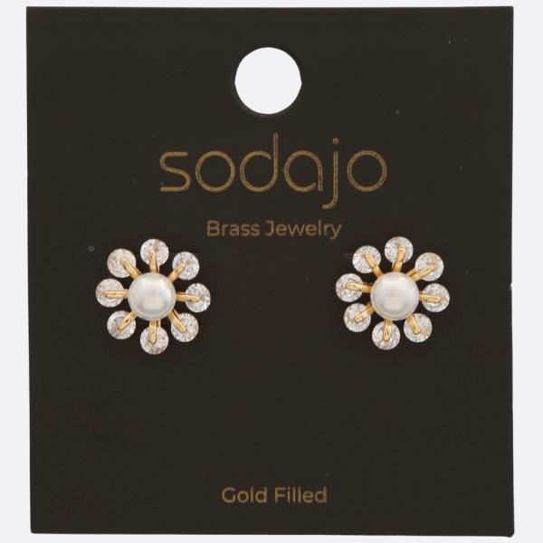 SODAJO FLOWER GOLD FILLED EARRING