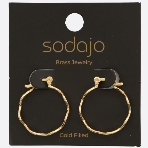 SODAJO WAVY HOOP GOLD FILLED EARRING