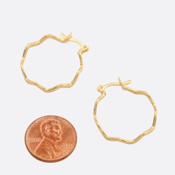 SODAJO WAVY HOOP GOLD FILLED EARRING