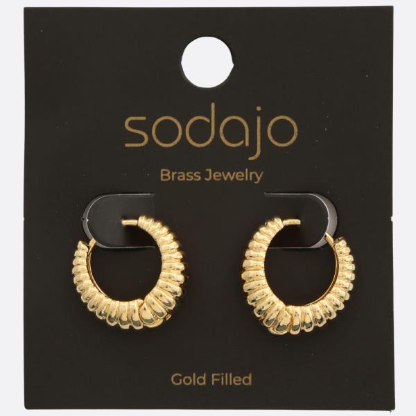 SODAJO CROISSANT GOLD DIPPED HOOP EARRING