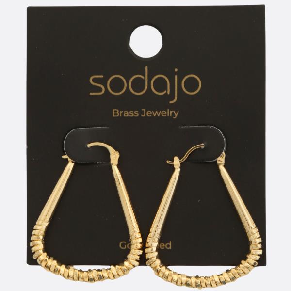 SODAJO WIDE TEARDROP GOLD FILLED EARRING