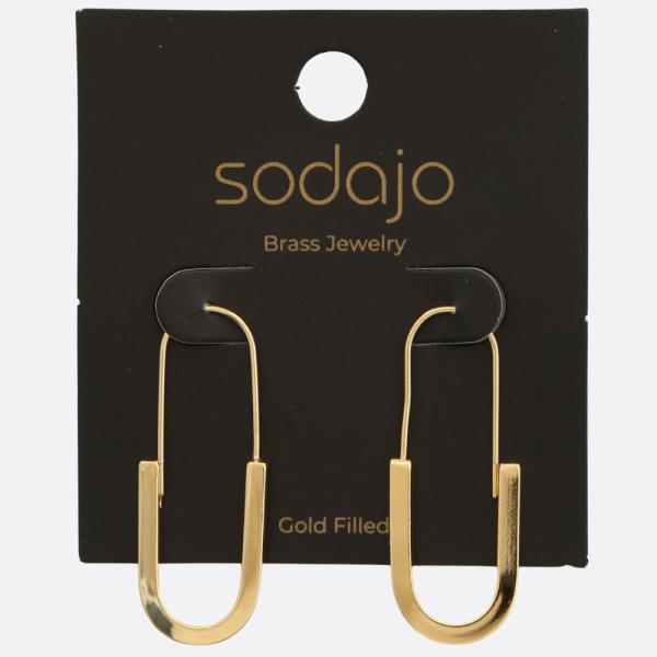 SODAJO LONG OVAL GOLD FILLED EARRING