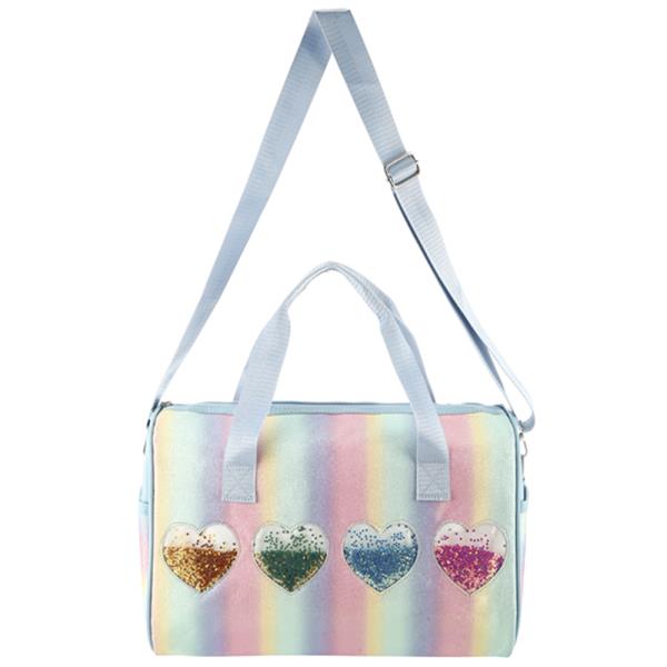 MULTI COLORED HEARTS SATCHEL BAG