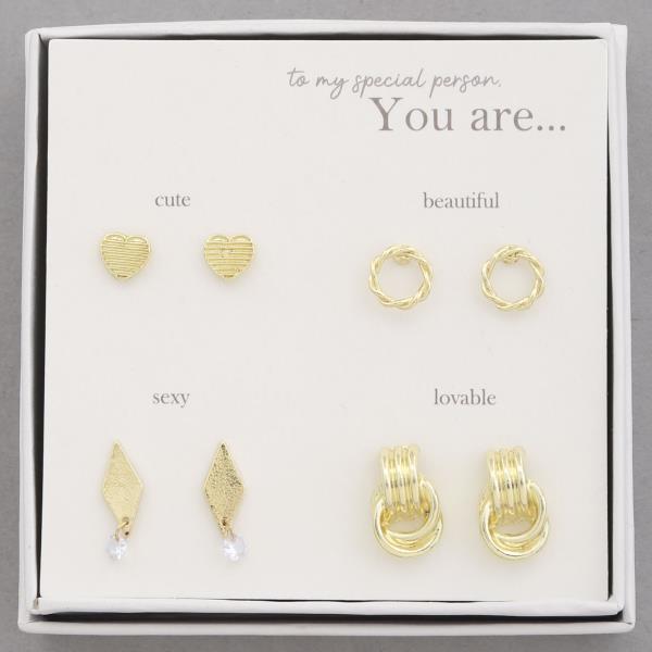 HEART MULTI SHAPE ASSORTED EARRING SET