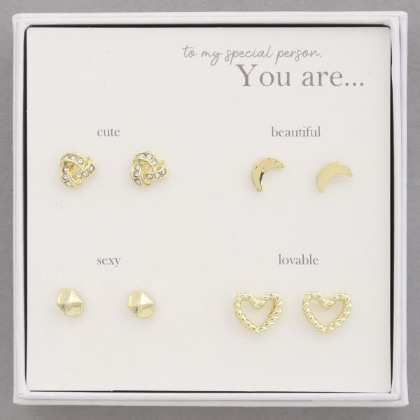 MOON MULTI SHAPE ASSORTED EARRING SET