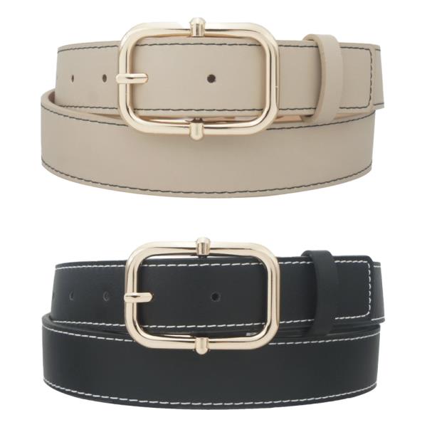 KNOB BAR ACCENT RECTANGLE BUCKLE BELT