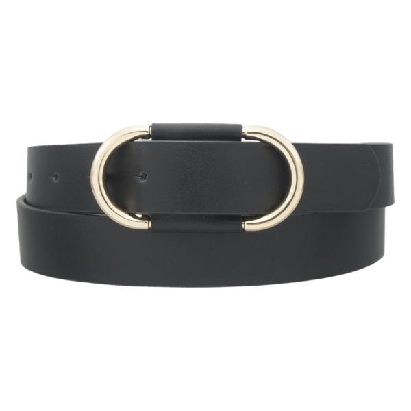 LOOPED OVAL ACCENT BUCKLE BELT