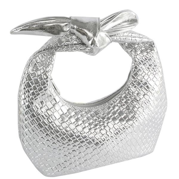 (ONLINE ONLY) Metallic woven knot handle bag