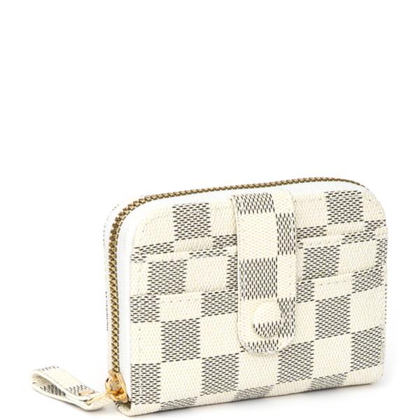 SQUARED MONOGRAM ZIPPER WALLET