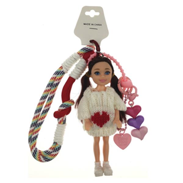 DOLL KNIT HEART OVERSIZED SWEATER BAG CHARM KEYCHAIN