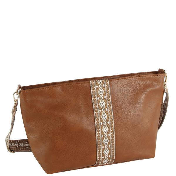 (ONLINE ONLY) Tribal smooth crossbody bag w guitar strap