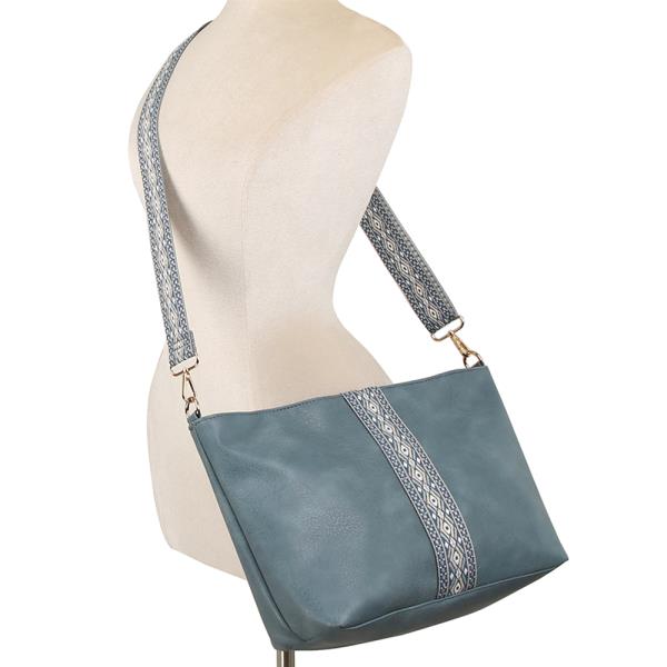 (ONLINE ONLY) Tribal smooth crossbody bag w guitar strap