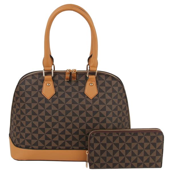 (ONLINE ONLY) 2in1 monogram handle satchel w wallet set