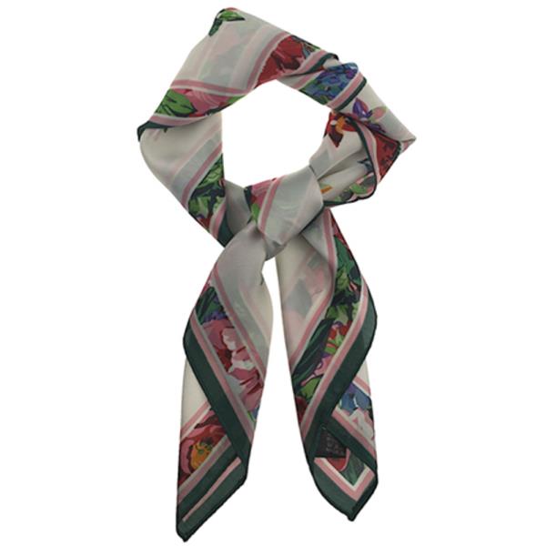 SATIN FLORAL STAR PRINT SQUARE BANDANA NECK SCARF