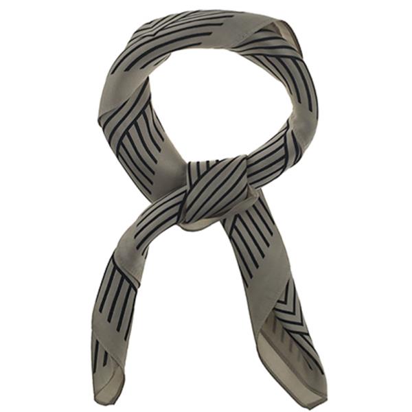 SATIN MINIMALIST STRIPE PRINT SQUARE BANDANA NECK SCARF