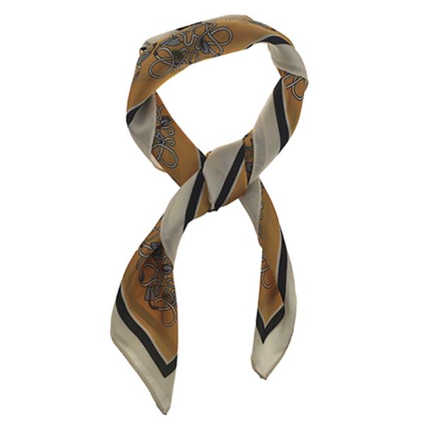 SATIN ROPE KNOT PRINT SQUARE BANDANA NECK SCARF