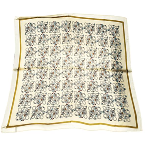 SATIN ROPE KNOT PRINT SQUARE BANDANA NECK SCARF