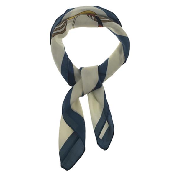 SATIN HOUNDSTOOTH SWIRL PRINT SQUARE BANDANA NECK SCARF