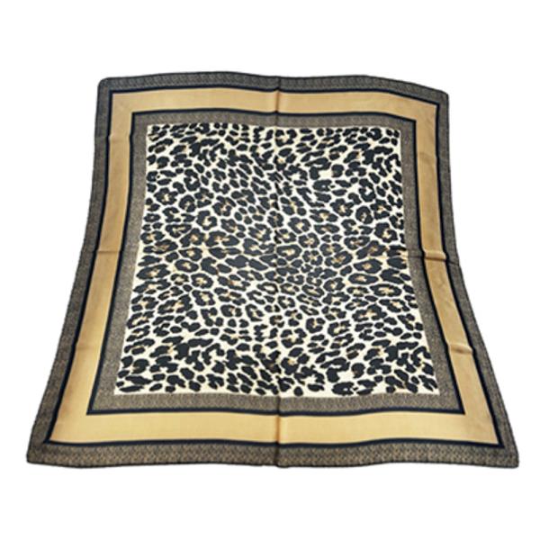 CHIFFON LEOPARD PRINT SQUARE BANDANA NECK SCARF