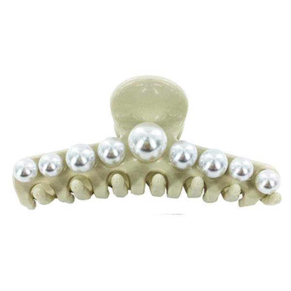 ACRYLIC ROUND PEARL EMBELLISHED HAIR CLAW