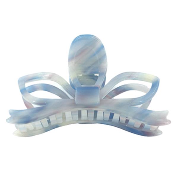 ACRYLIC BOW SHAPE TRANSLUCENT HAIR CLAW JAW CLIP