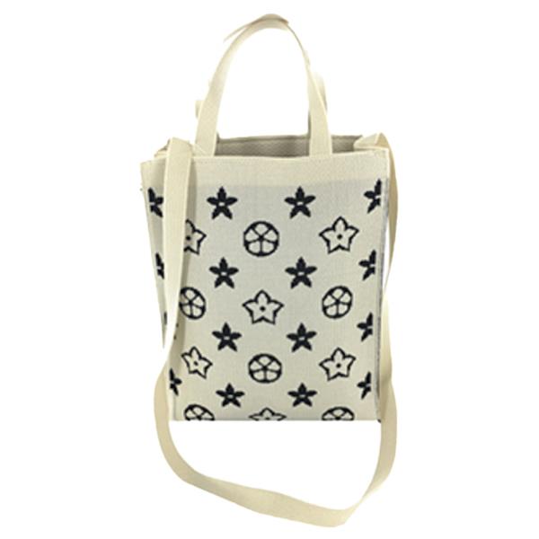 RECTANGLE STAR PATTERN KNIT SHOULDER BAG