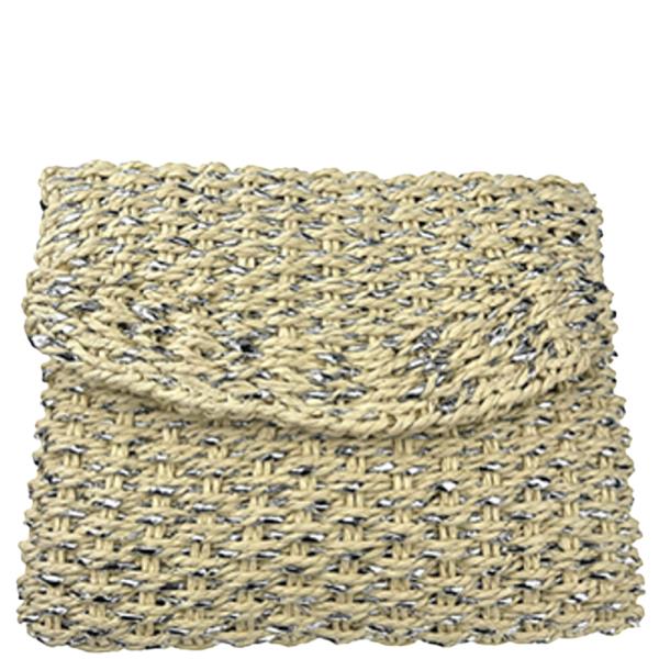 STRAW WOVEN ENVELOPE FLAP CLUTCH