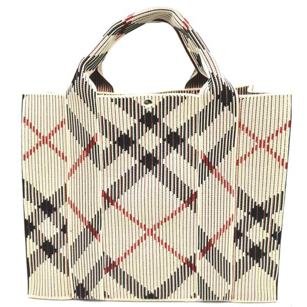 PLAID WOVEN TOTE BAG
