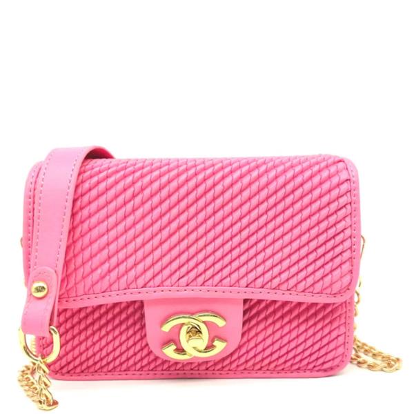 ROPE PATTERN RECTANGLE MINI CROSSBODY BAG