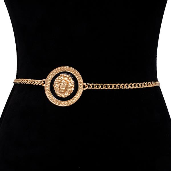 LION HEAD METAL CHAIN LINK HOOK BELT